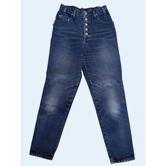 Vintage SASSON Exposed Button Fly High Waisted Jeans 80s / 90s Sz 24 - Picture 3 of 8